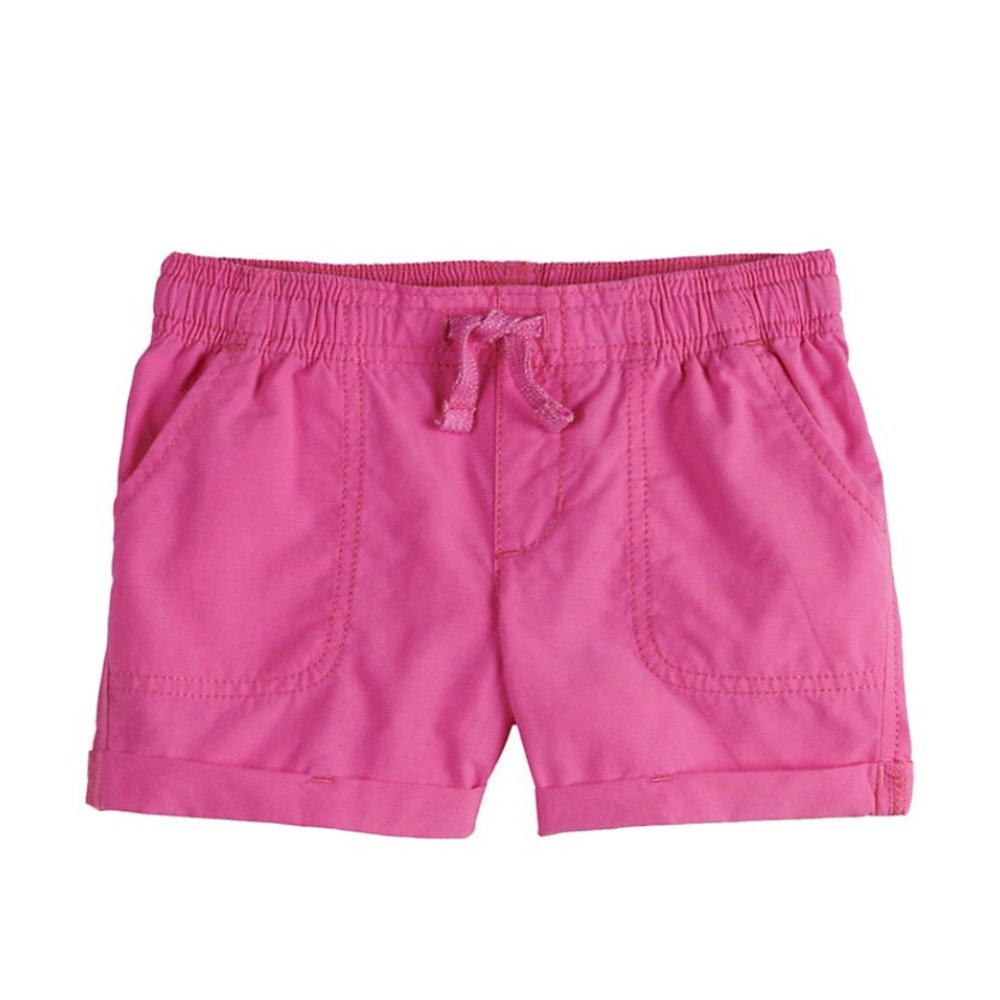 Jumping Beans Girls Roll Cuff Woven Shorts New with Tags 4 Pink Elastic Waist